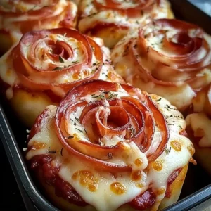 Deliciously arranged Pizza Roses for Valentine's Day celebration.