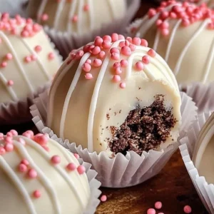 Delicious easy vanilla Oreo truffles topped with white chocolate
