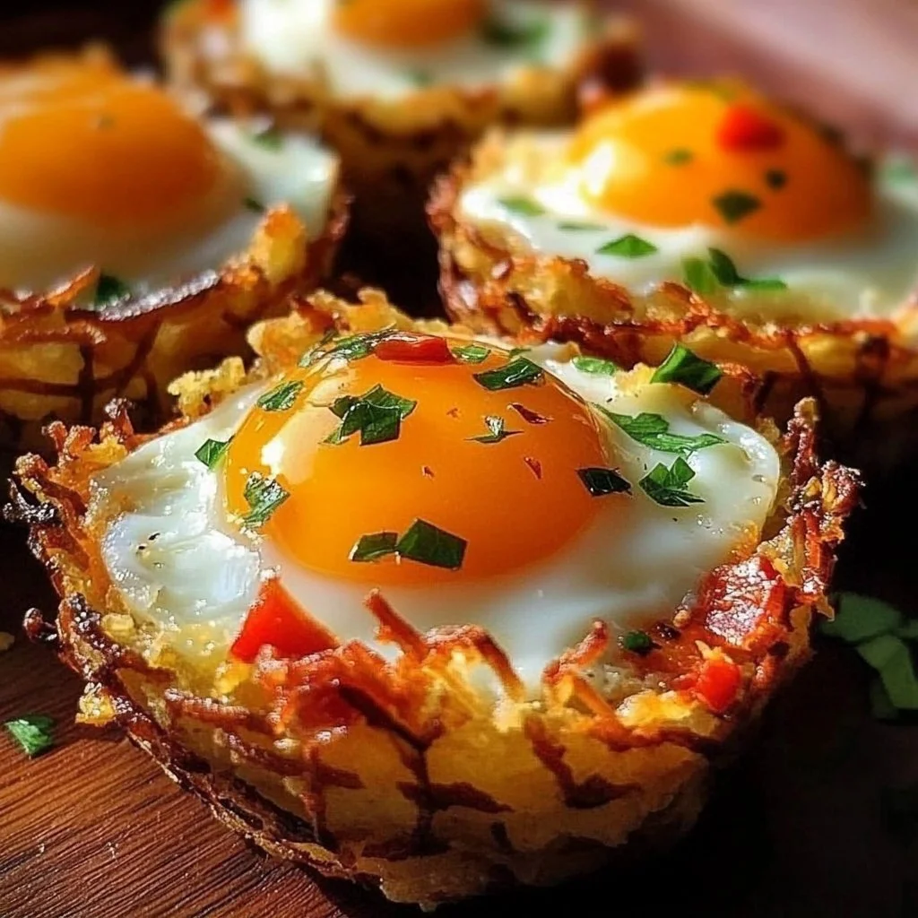 Eggs in Hash Brown Baskets