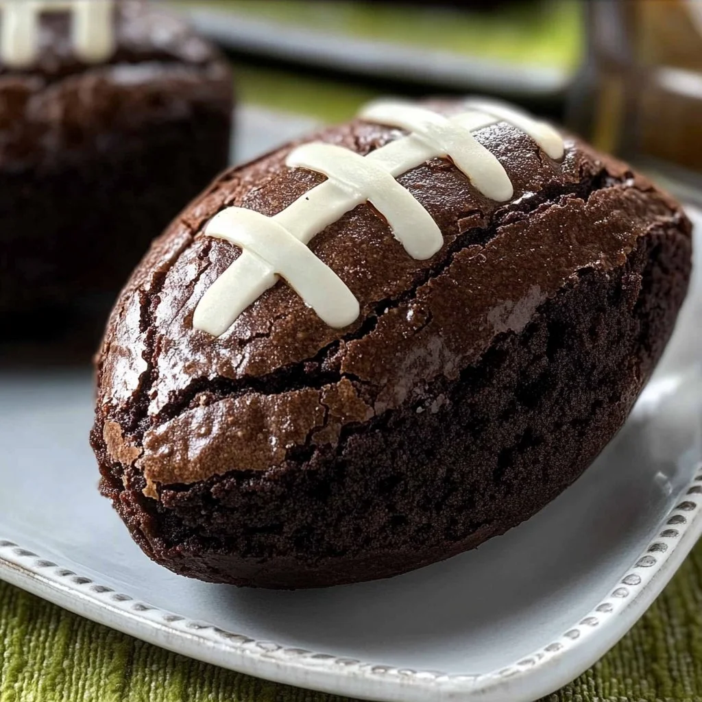 Deliciously decorated game day football brownies for tailgating parties
