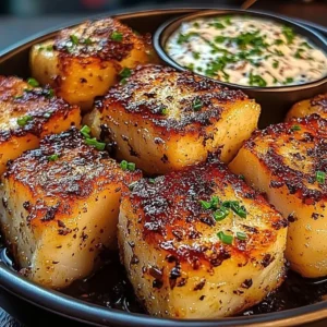Delicious Garlic Pepper Fish cubes served with refreshing tartar dip