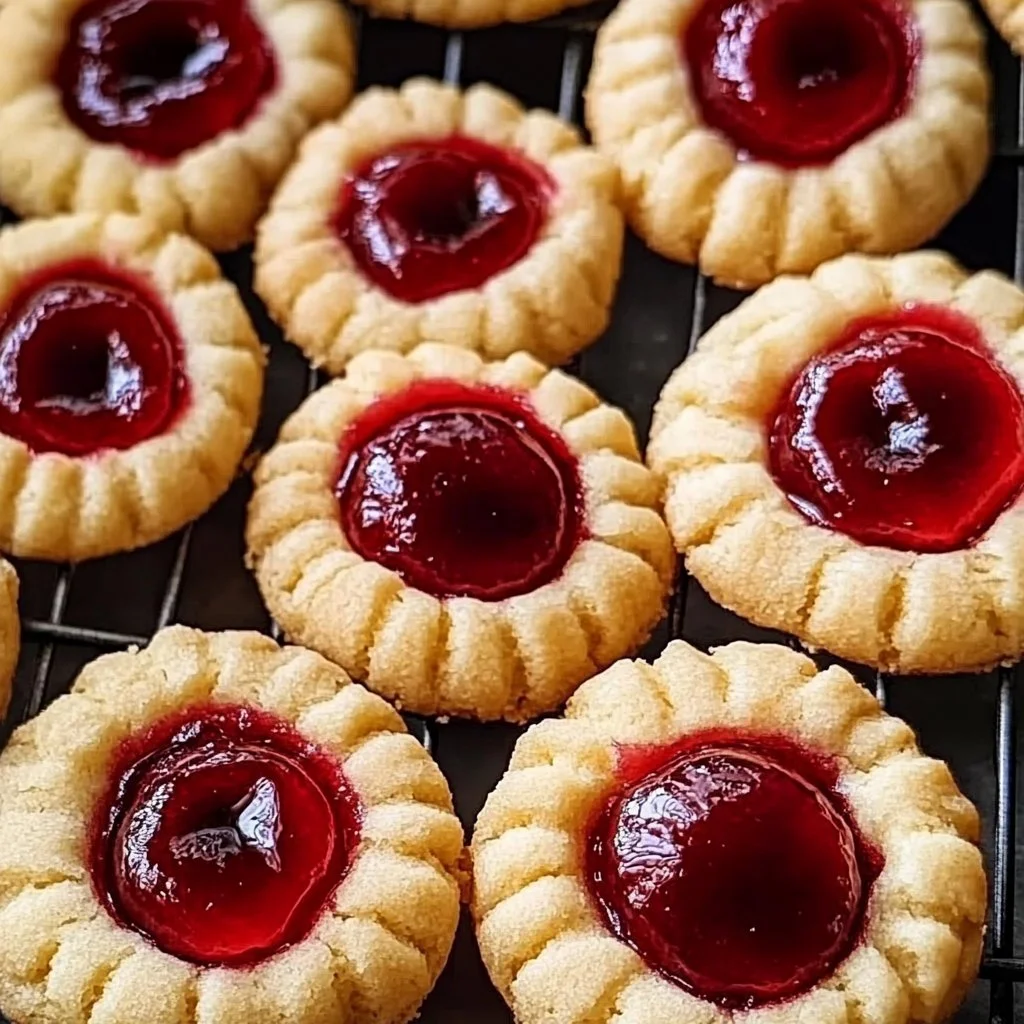 Gluten-free cherry pie thumbprint cookies with a delicious cherry filling