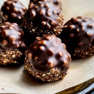 Gluten-free chocolate quinoa bites arranged on a plate for a healthy snack.