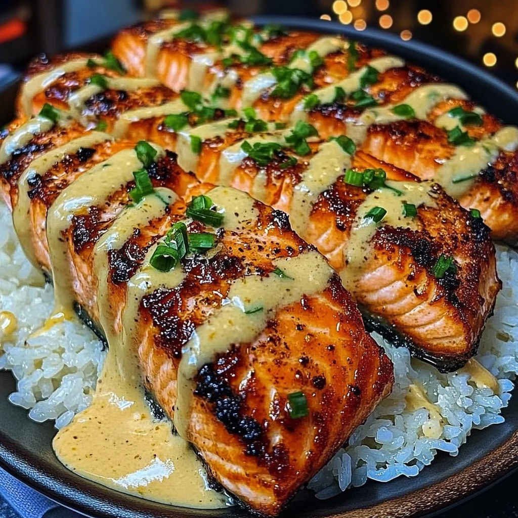 Honey Butter Salmon with Creamy Coconut Rice