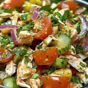 Delicious Italian Grinder Chicken Salad with fresh ingredients and vibrant flavors
