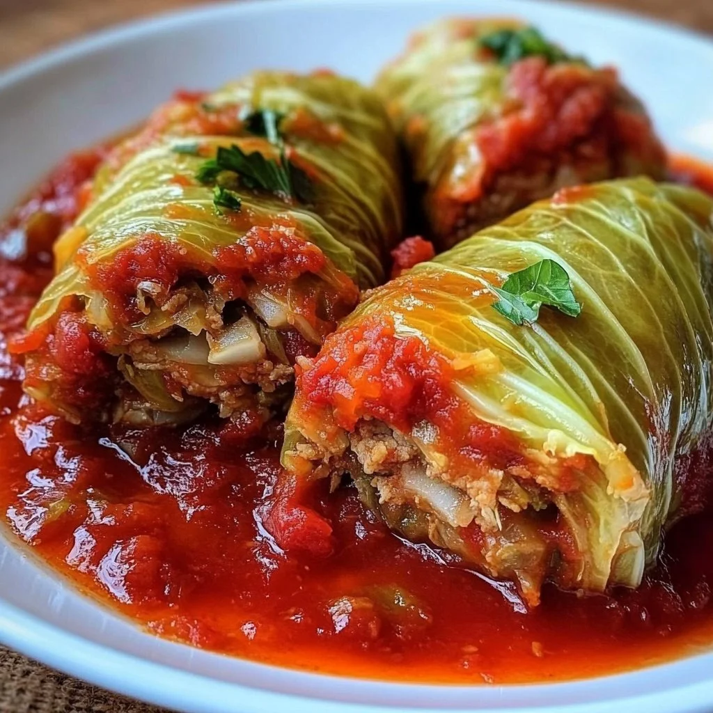 Delicious Lebanese stuffed cabbage rolls ready to serve