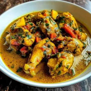 Delicious Mango Chicken Curry served with fresh cilantro and spices