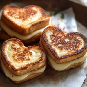 Mini grilled cheese hearts served on a plate, perfect for parties.