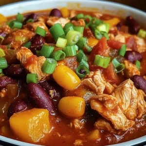 Bowl of Nashville Hot Chicken Chili with bold flavors and spices