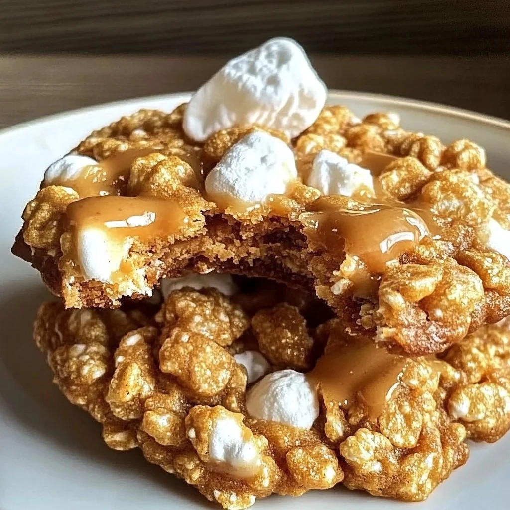 No-Bake Marshmallow Peanut Butter Cornflake Cookies Bliss
