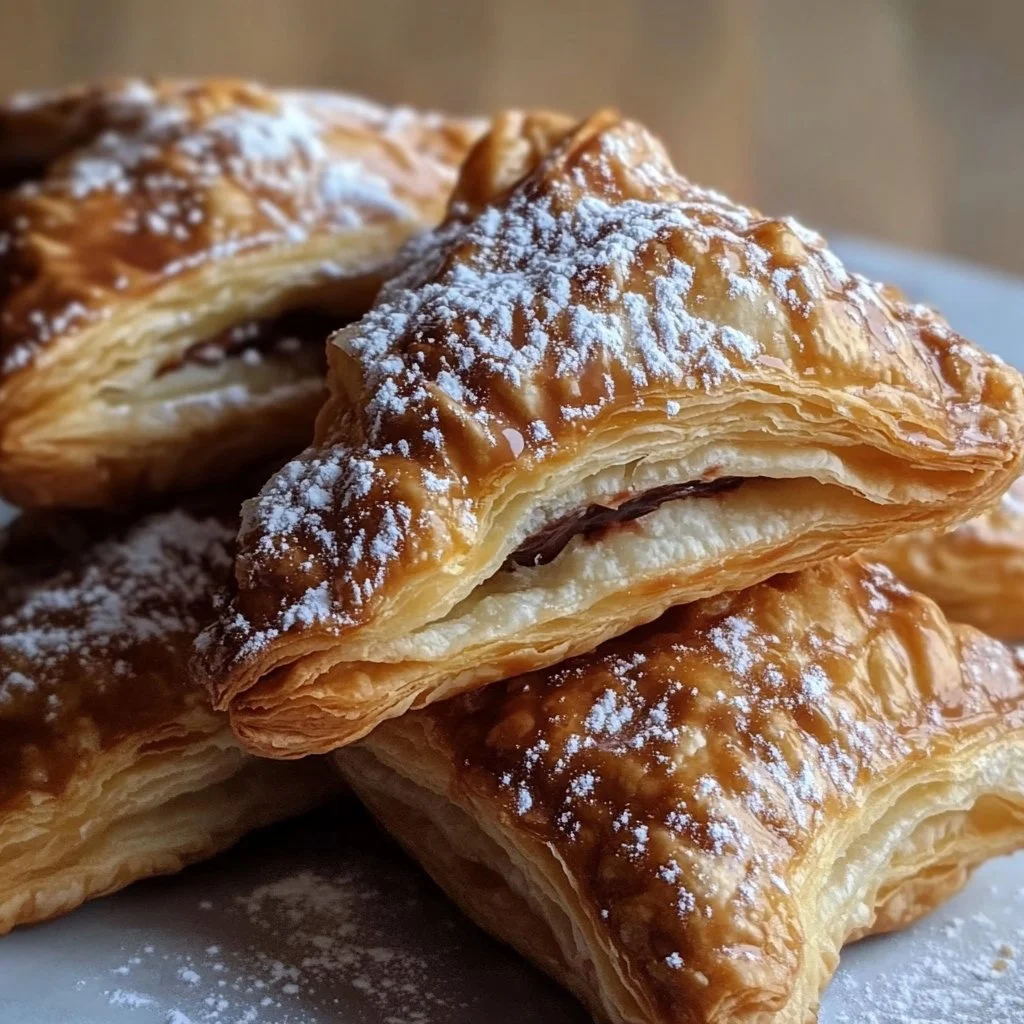 Heart-shaped Nutella Puff Pastry for Valentine's Day dessert