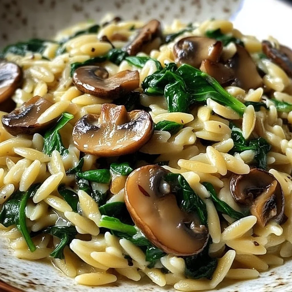 Orzo with Mushrooms and Spinach: 5-Minute Comfort Dish