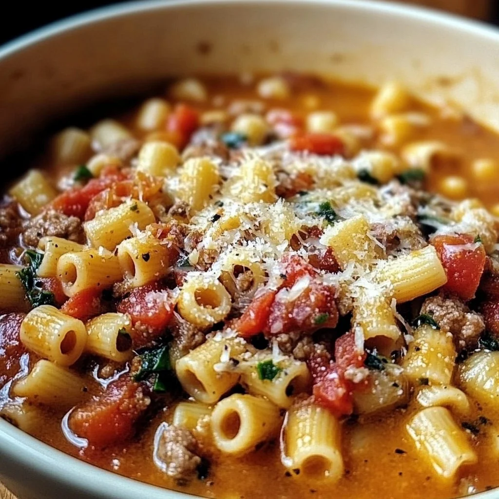 Delicious bowl of Pasta and Beans served with fresh herbs and parmesan cheese