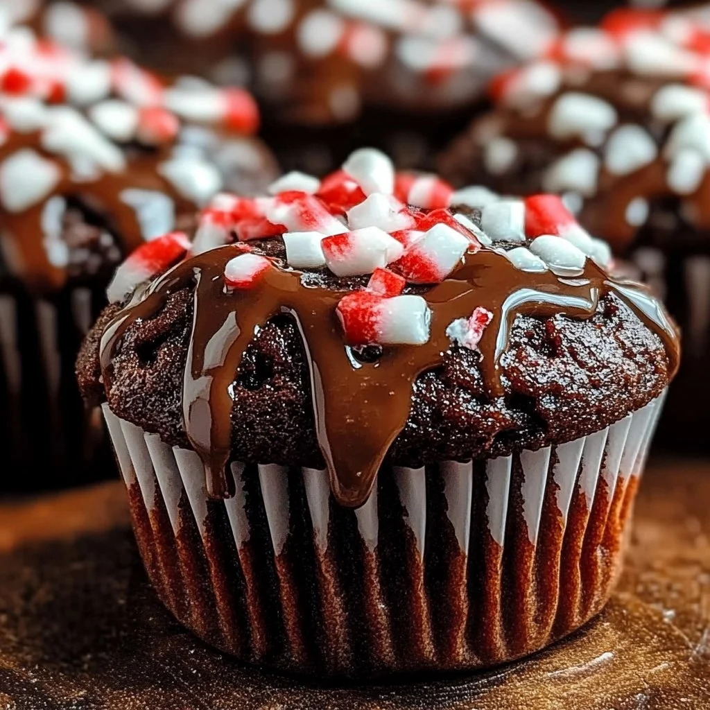 Peppermint Hot Chocolate Muffins