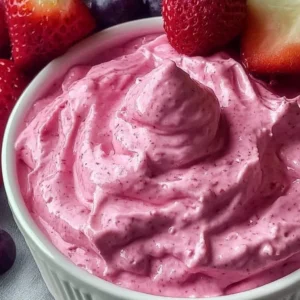 Delicious Pink Booty Dip dessert topped with colorful sprinkles.