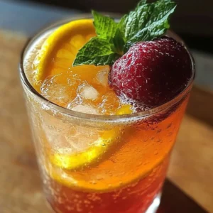 Refreshing non-alcoholic mocktails garnished with fresh fruits and herbs