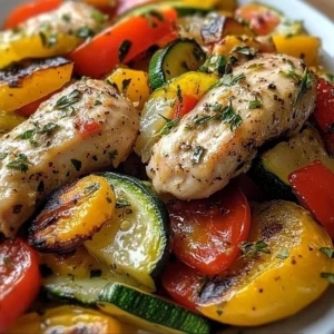 Sheet Pan Mediterranean Chicken with Zucchini and vibrant vegetables