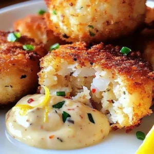 Shrimp cakes served with creamy lemon aioli, a mouthwatering dish.
