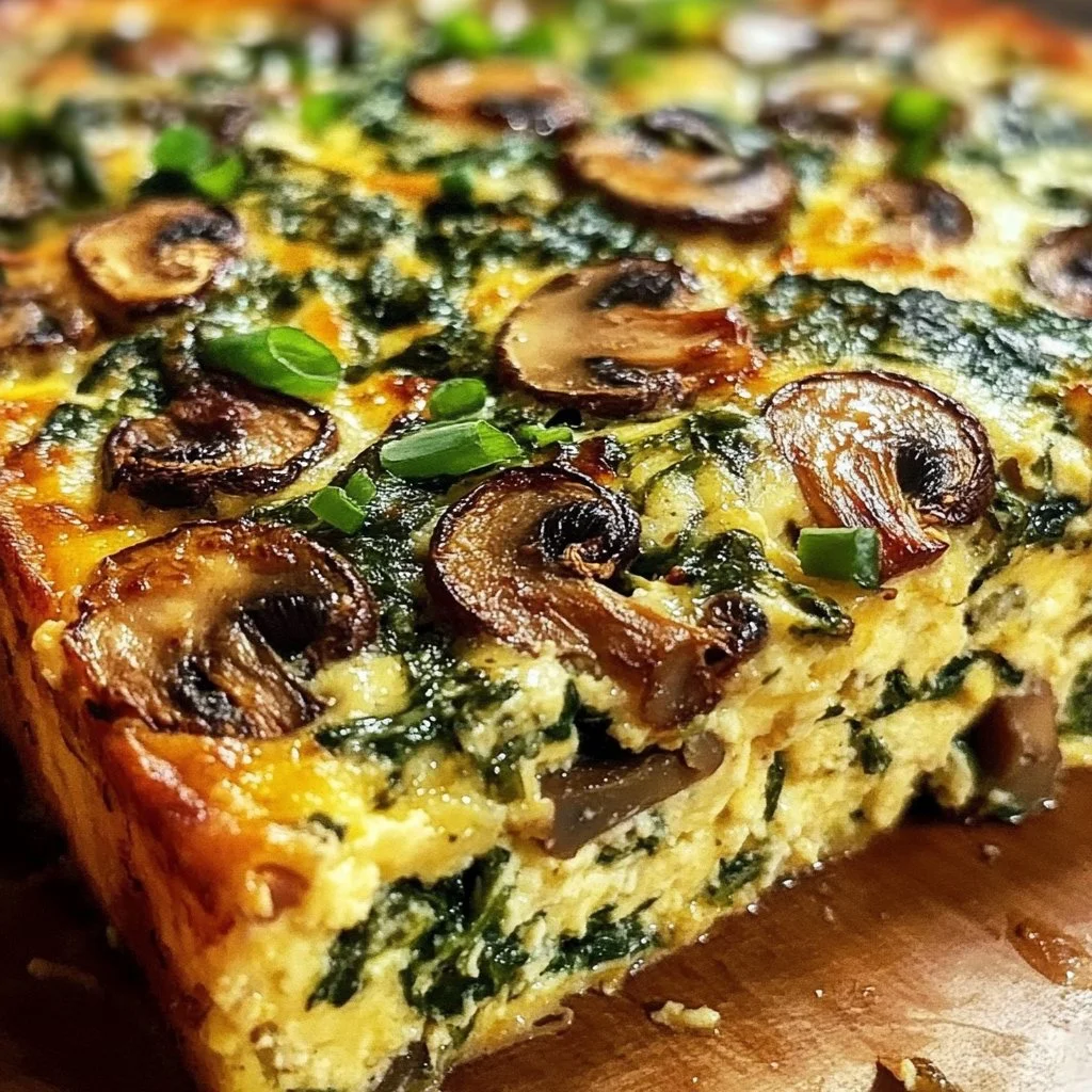 Spinach Mushroom Breakfast Casserole