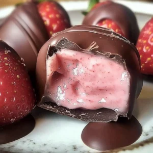Delicious strawberry cream chocolates for a delightful taste experience.
