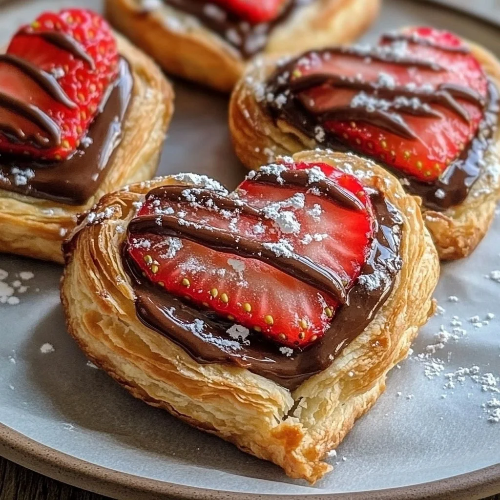 Strawberry Nutella Puff Pastry Hearts