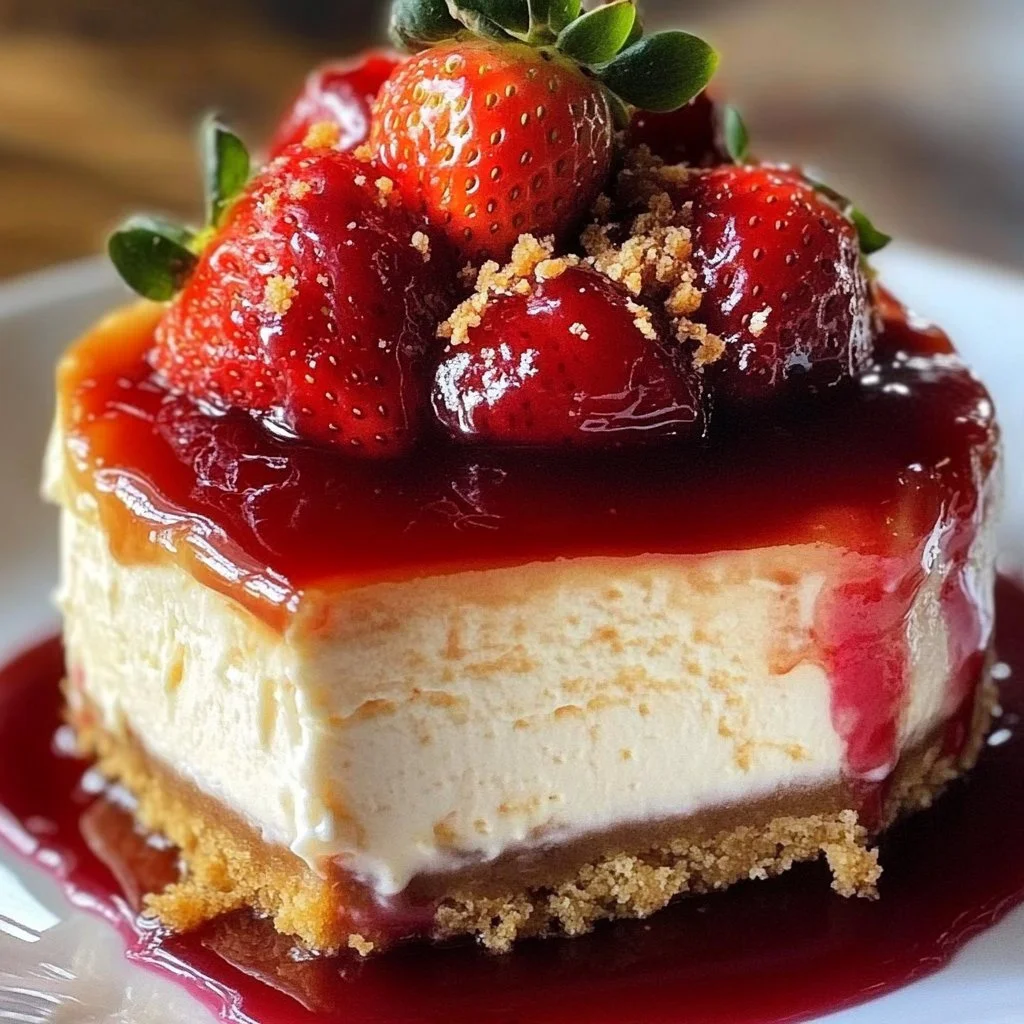 Strawberry Topped Cheesecake Dessert
