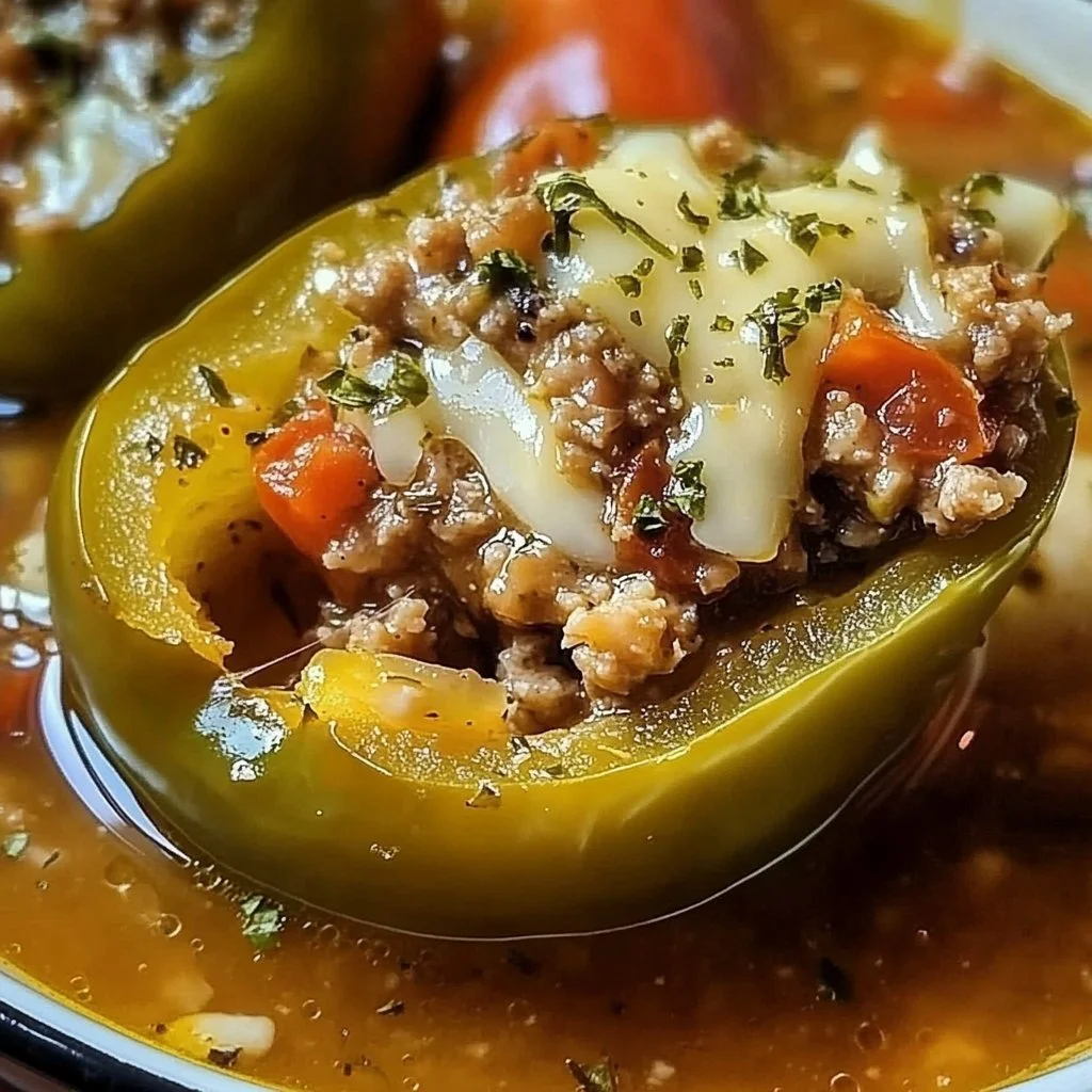 Stuffed Banana Pepper Soup: 7 Warm Comforting Servings