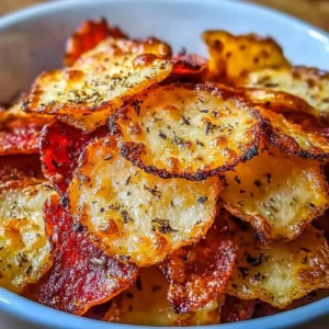 A bowl of crispy and tasty keto chips for healthy snacking on a low-carb diet.