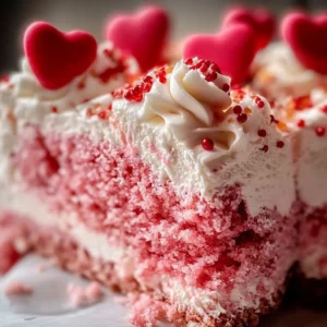 Baby enjoying a Valentine Cake Smash with pink frosting and heart decorations