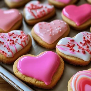 Deliciously decorated Valentine heart cookies for a sweet celebration