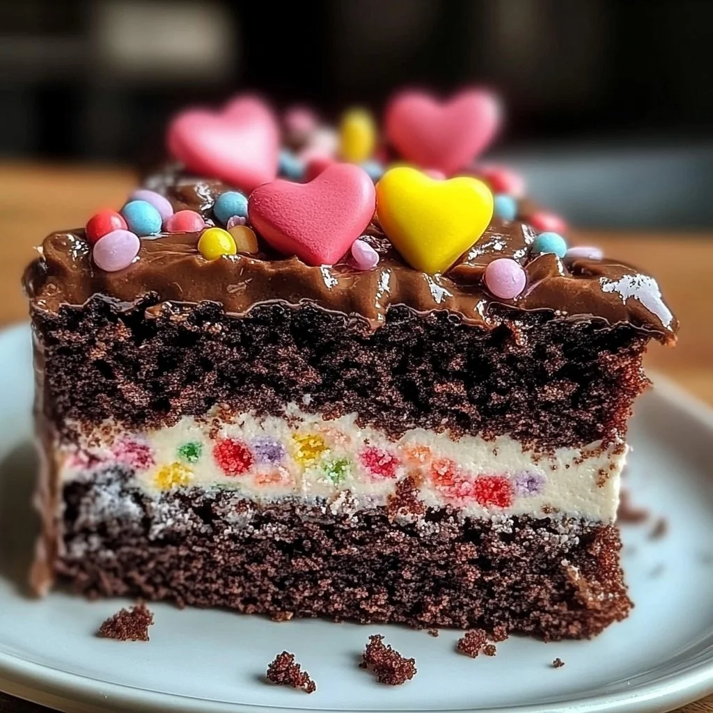 Delicious Valentine Sheet Cake decorated with hearts and flowers