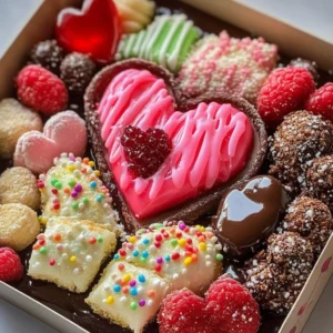 A beautifully arranged Valentine Sweet Box filled with chocolates and love notes.