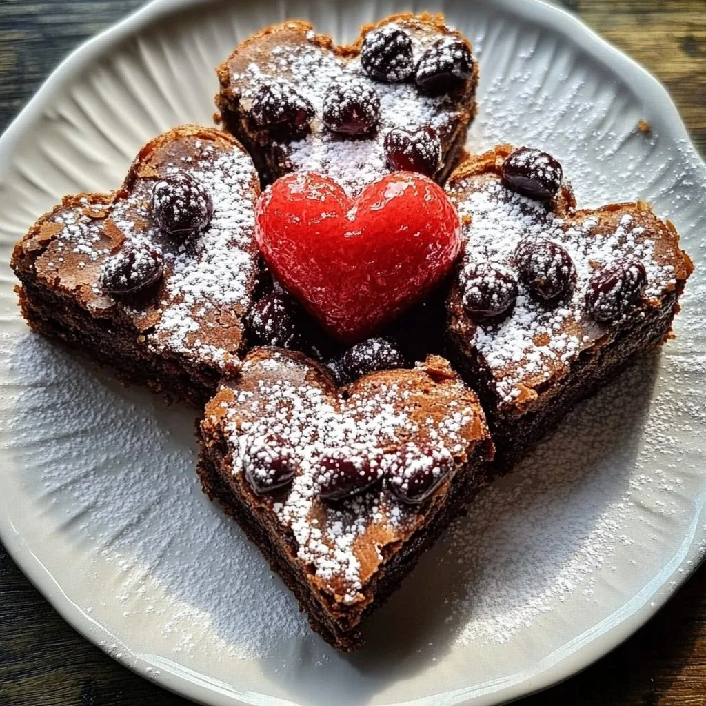 Assorted Valentine sweets including chocolates and heart-shaped desserts