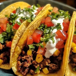 A plate of heart-shaped Valentine Tacos filled with colorful ingredients.