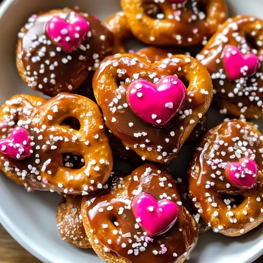 Valentines Caramel Pretzel Bites
