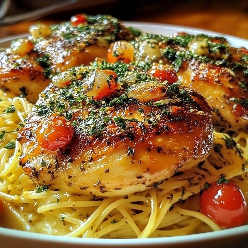 Valentine's Day baked chicken dinner served with sides on a romantic table setting