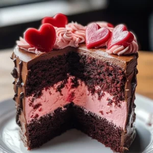 Delicious Valentine's Day Cake decorated with heart-shaped toppings