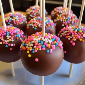 Colorful Valentine's Day cake pops decorated with hearts and sprinkles