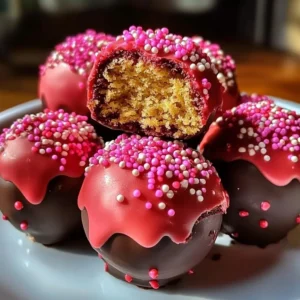 Valentine's Day themed cake pops decorated with hearts and pink icing