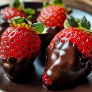 Delicious Valentine's Day covered strawberries dipped in chocolate