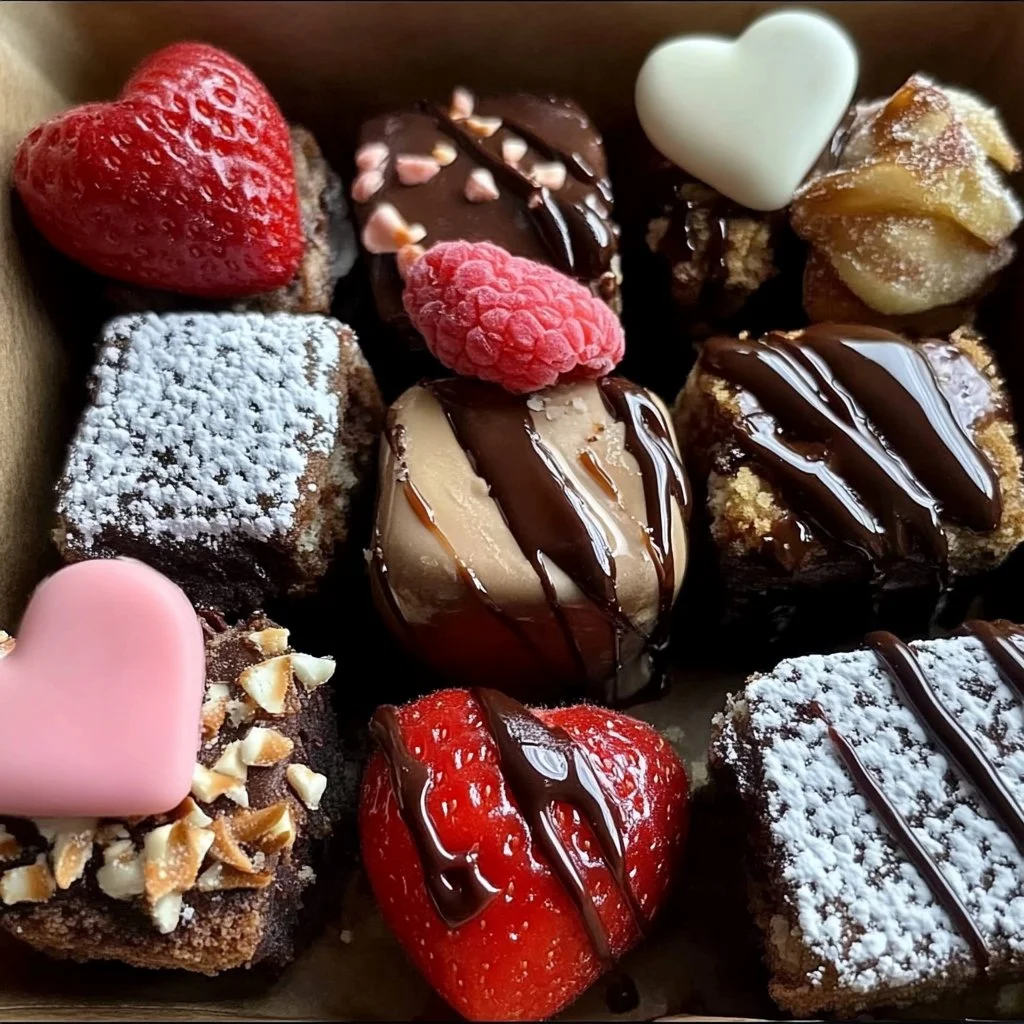 Valentine's Day Dessert Gift Box filled with delicious treats