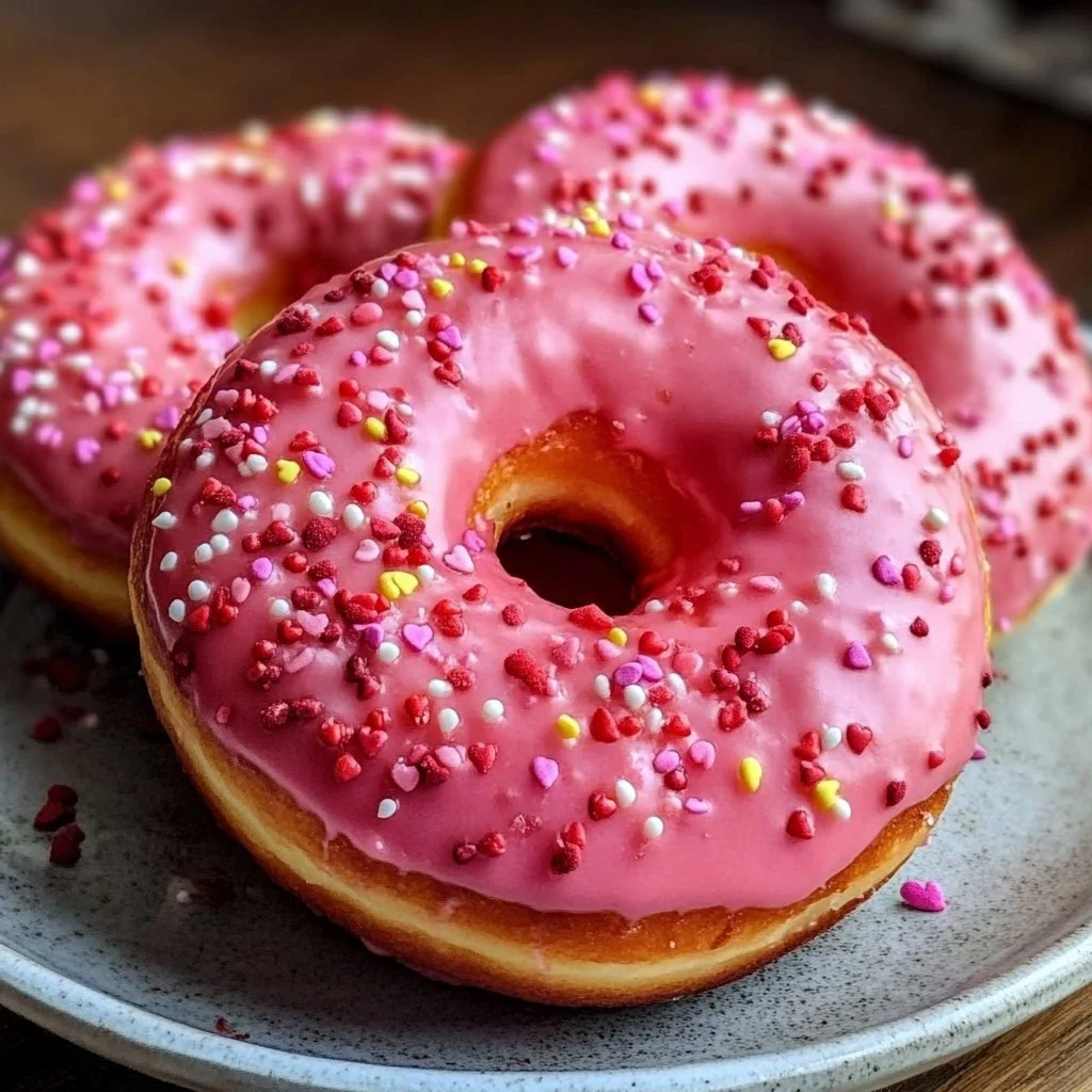 Delicious Valentine's Day Donuts decorated with hearts and love themes