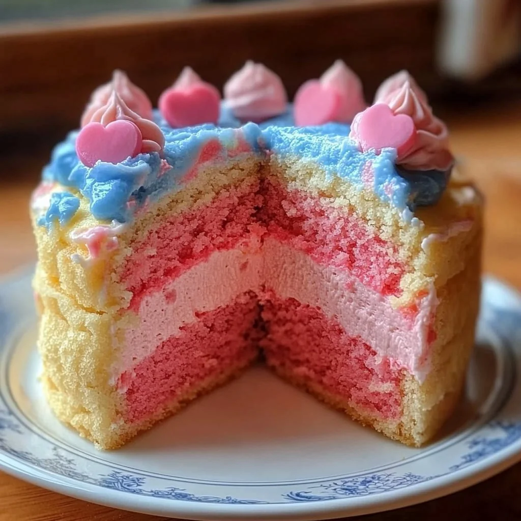 Valentine's Day Gender Reveal Cake