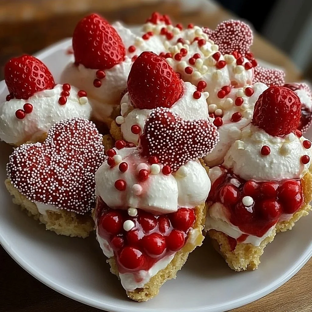 Assorted Valentine's Day treats including chocolates, cupcakes, and heart-shaped cookies.