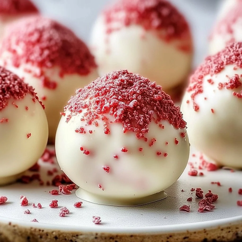 White Chocolate Strawberry Truffles