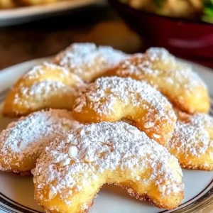 Delicious almond crescent cookies dusted with powdered sugar
