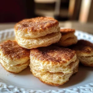 Deliciously warm Cinnamon Sugar Butter Biscuits topped with sweet cinnamon sugar.
