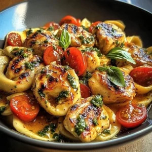 Delicious Cowboy Butter Garlic Chicken Tortellini dish on a plate