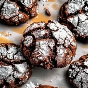 Delicious Double Chocolate Crinkle Cookies with a rich, gooey texture