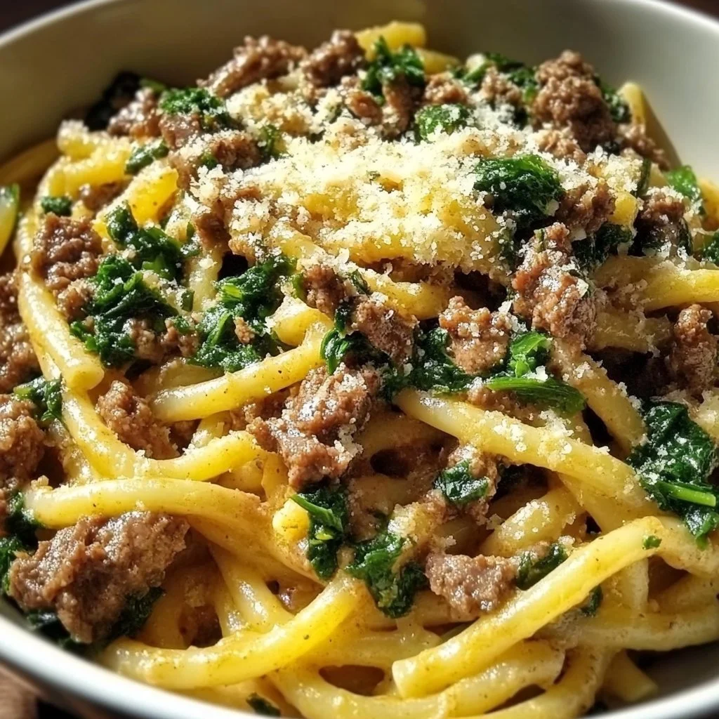 Garlic Parmesan Beef Pasta